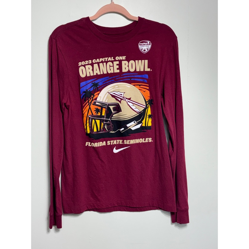 Nike Florida State Seminoles 2023 Orange Bowl Long Sleeve Shirt Maroon Small FSU